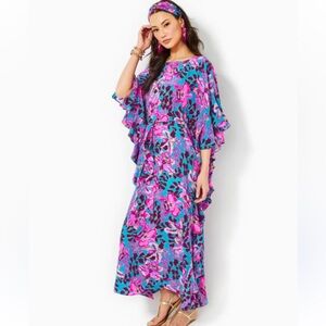 Lilly Pulitzer Monnae Silk Maxi Caftan